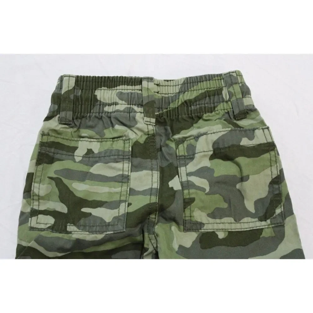 Children's Place Tactical Cargo Long Shorts Olive Camo Size 14